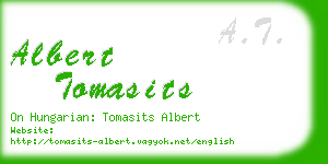 albert tomasits business card